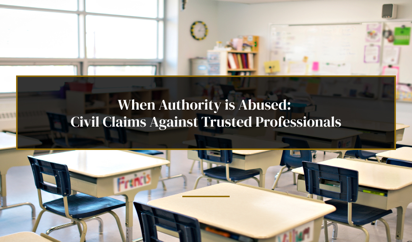empty school hallway representing sexual abuse and misconduct by authority figures