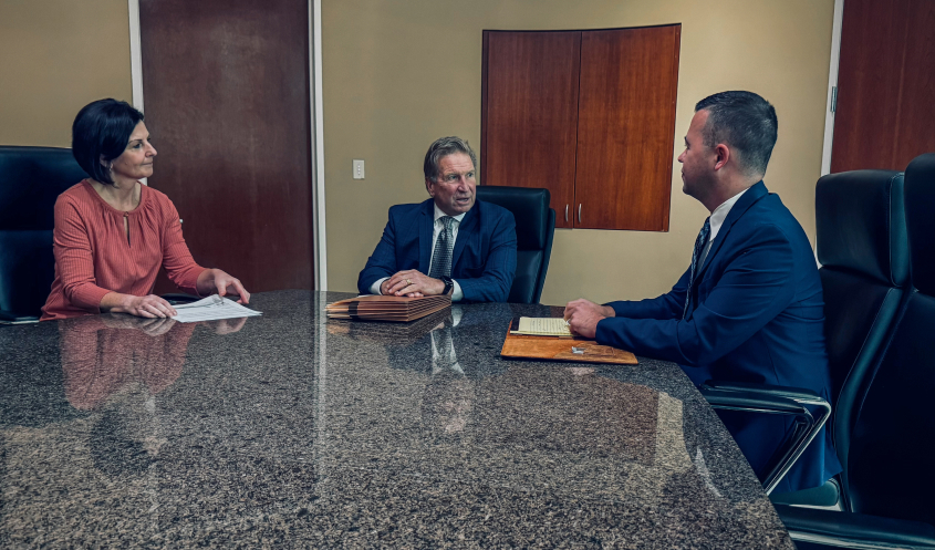 Attorney W. Scott Gwin in meeting