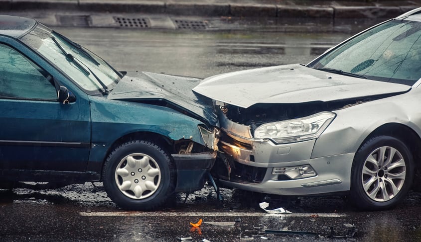 Car accident scene caused by senior driver.
