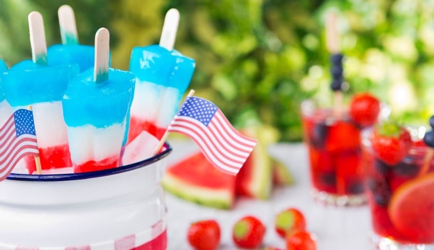 Picture depicting popsicles and American flags to illustrate safety tips for the Fourth of July.