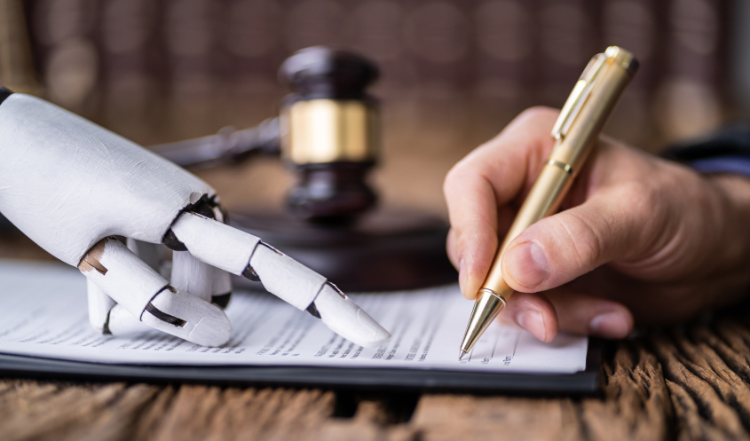 Representation of AI-drafted legal documents.
