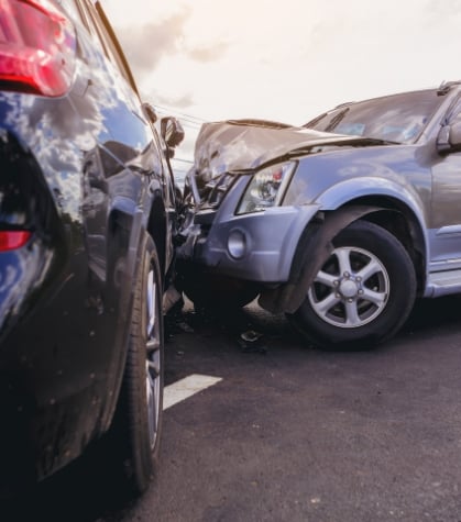 Head on car accident