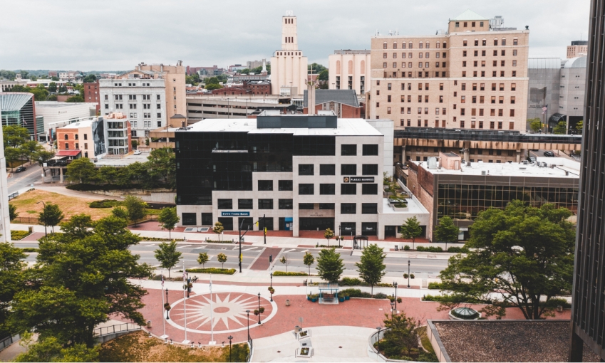 Aerial view of Akron, Ohio